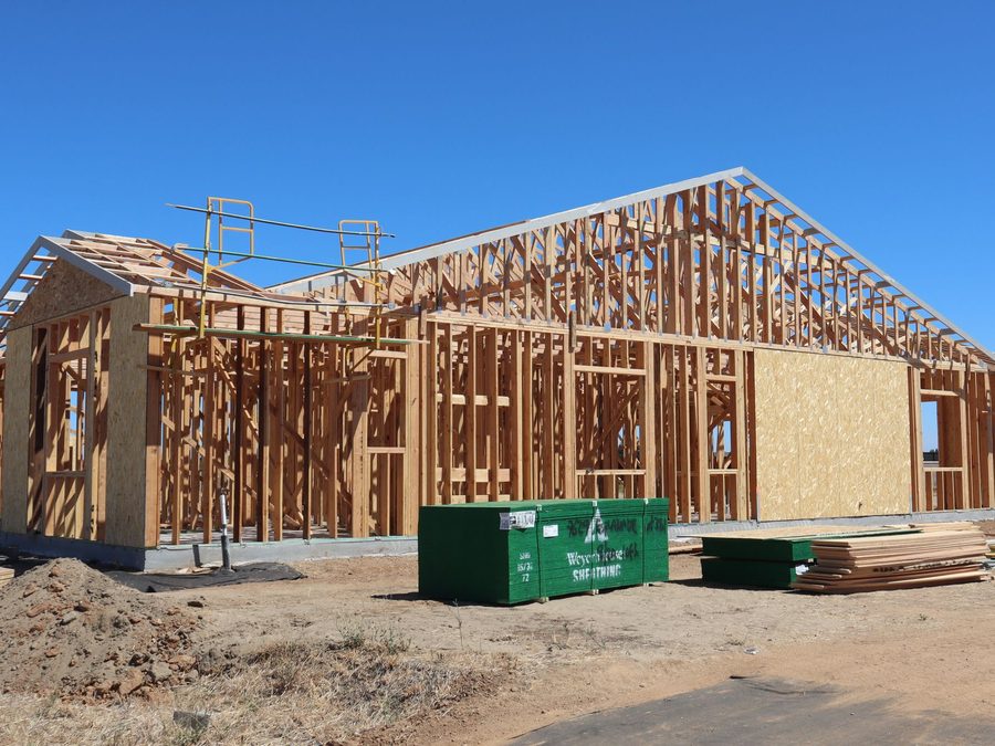 Wood-frame home under construction
